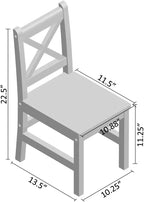 eHemco Solid Hard Wood Kids Table and Chair Set, Coffee, 5 Piece | 4 Chairs Included, Rubberwood