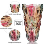 Heavy Flower Glass Vase Thickened 3.5lb 9.5inch Sparkle vase Bohemian Style, for Centerpieces,Kitchen,Office, Wedding,Perfect Home Decor Glass Vase (Purple Light)