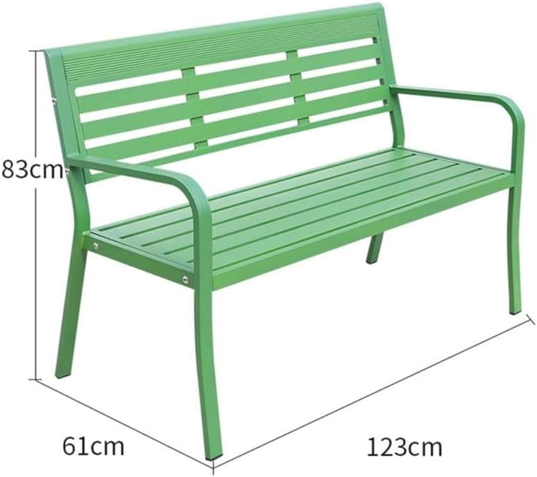 Outdoor Bench, Cast Aluminum Park Bench - Outdoor Backrest Garden Bench for Patio, Yard Garden Bench(Green)