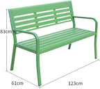 Outdoor Bench, Cast Aluminum Park Bench - Outdoor Backrest Garden Bench for Patio, Yard Garden Bench(Green)