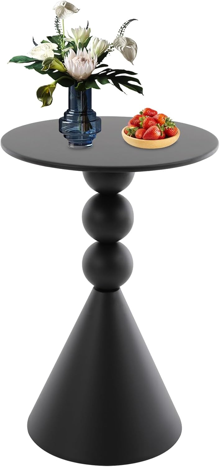 Side Table Small End Table with Product Size(D*H) 15.7 * 24in & 20 Lbs Load Capacity Floor Standing Modern Coffee Tables Modern Accent Nightstand for Living Room, Study Room, Rest Area(Black)