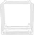 Square Geometry Retro Side Table, 11.8in Iron Multi-Purpose Side Table Square Cage End Tables Industrial Night Stand for Living Room Bedroom, Load Capacity 264.55lb (White, 11.8×11.8×11.8in)