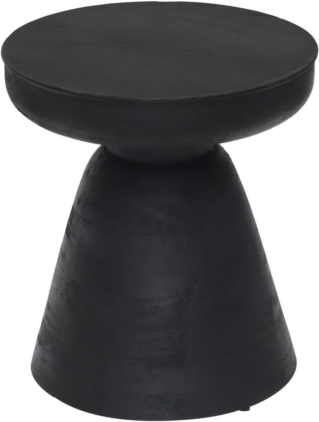 HomeStock Mango Wood Side Table - Modern Accent Stool - Black Finish Furniture