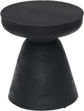 HomeStock Mango Wood Side Table - Modern Accent Stool - Black Finish Furniture