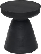 HomeStock Mango Wood Side Table - Modern Accent Stool - Black Finish Furniture