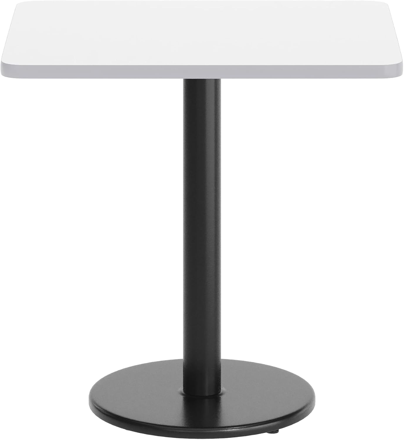 Flash Furniture Graniss 24'' x 30'' Rectangular White Laminate Table Top with 18'' Round Table Height Base