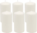 Stonebriar Unscented White Tall Pillar Candles, 65 Hour Burning Candle Pillars, Perfect for Decor, Weddings, Emergencies 3" X 6", 6 count