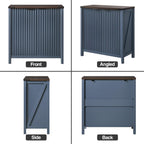 BuildHom 32" Sideboard Buffet Cabinet with Storage, Fluted Accent Storage Cabinet with 2 Doors, Modern Accent Coffee Bar Console Table for Kitchen, Entryway, Navy Blue