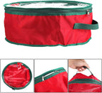 TITA-DONG 1Pcs Christmas Wreath Storage Bag,Portable Artificial Wreaths Organizer Container with Dual Zippered Transparent Window & Handles 20 Inch (16inch/1pcs)