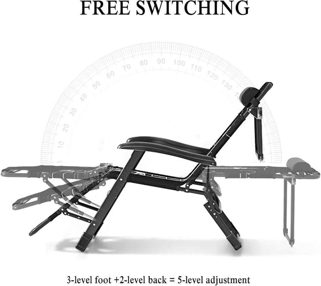 Padded Lounge Chair Wider Armrest Adjustable Portable Recliner with Head Support Bar Support 150KG Progress