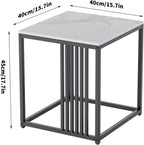 15.7W*15.7D*17.7H inch Solid Marble Coffee Table Sofa Side End Bedside Nightstand Furniture