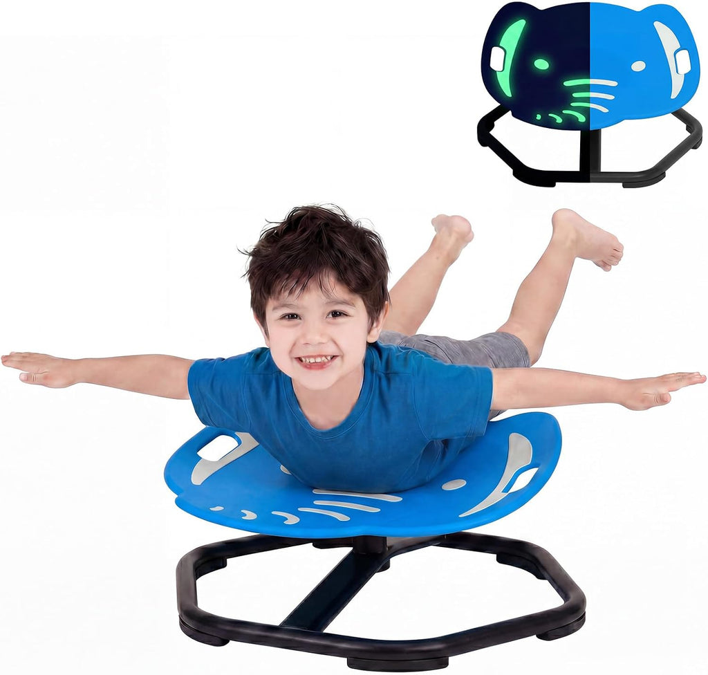 Garvee Spinning Chair for Autistic Kids, Multifunctional Sensory Chair, Glow-in-the-Dark Elephant Swivel Seat, Balance Training Sit and Spin Toy for ADHD, Ideal Gift for Autistic Boys, Ages 3+