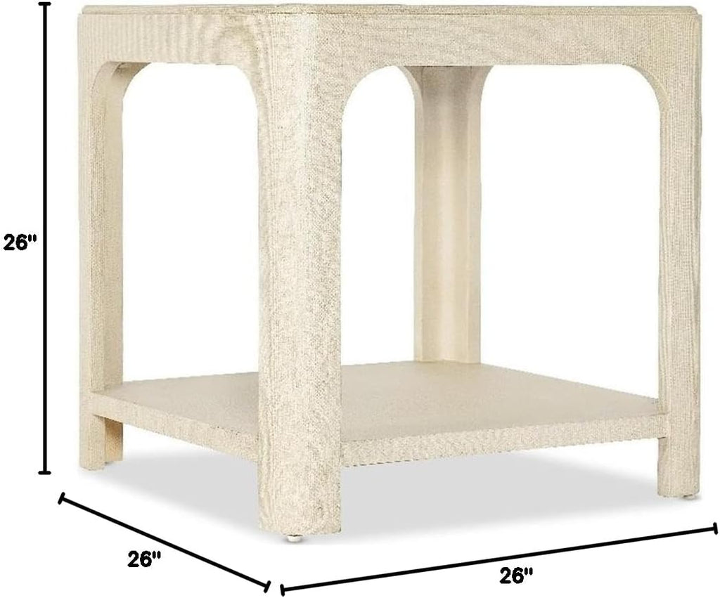Archives Raffia End Table with Cream Raffia Wood by Hooker Furnishings