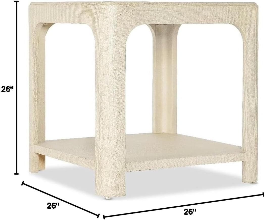 Archives Raffia End Table with Cream Raffia Wood by Hooker Furnishings