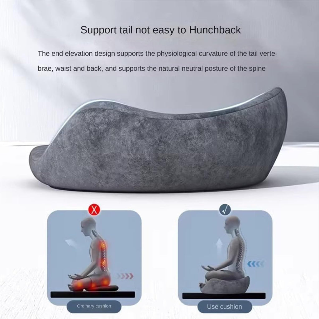 Ergonomic Meditation Cushion, Comfortable Floor Pillow for Yoga, Thick Memory Foam Floor Seat with Curved Back Support for Mindfulness Practice