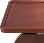 AUNMAS Sofa Arm Tray, Pine Material No Slip 3 in 1 Foldable Wood Couch Armrest Table with Cup Holder Rotating Phone Stand for Dining Watching TV (Brown)