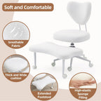 Meditation Chair, an Ergonomic Cross-Legged Seating Chair with Lumbar Support and A Height-Adjustable Seat Cushion, Ideal for People Engaged in High-Intensity Office Work. Beige