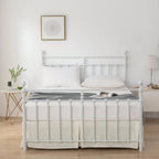 Queen Bed Skirt, Pleated Waffle Weave Bed Skirt with Split Corners, Tailored Dust Ruffle 14 Inch Drop Easy Fit, Machine Washable, Ivory, 14" Queen