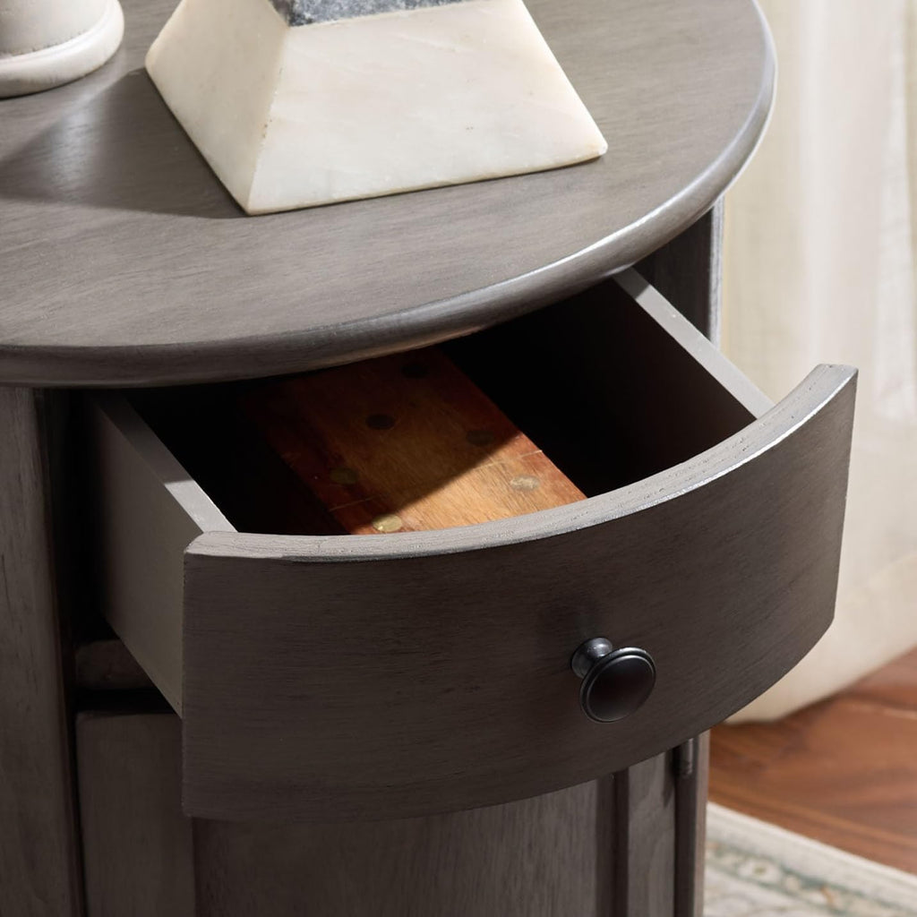 SAFAVIEH Furniture - Tabitha 1-Drawer Accent Table - Black - Solid Wood - Farmhouse Storage Design - Ideal for Living Room, Entryway, Home Office, 17.7"W x 17.7"D x 26"H - Fully Assembled (AMH5712H)