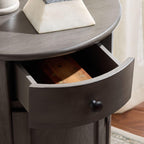 SAFAVIEH Furniture - Tabitha 1-Drawer Accent Table - Black - Solid Wood - Farmhouse Storage Design - Ideal for Living Room, Entryway, Home Office, 17.7"W x 17.7"D x 26"H - Fully Assembled (AMH5712H)