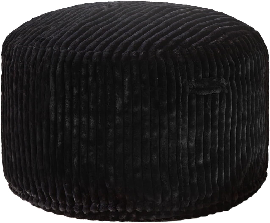 Hobestluk Adult Bean Bag Chair Giant Beanbag with Filling Living Room 3FT | Black Large Big Oversized Bean Bag Chair Memory Foam Filling Machine Washable Fluffy Cover Bedroom Dorm Reading Gaming