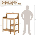LMP Potting Bench, HDPS Potting Bench Table, 37.5’’x17.5x50' (LxWxH) All Weather Potting Table Work Station for Outside Gardening, Like Teak Wood