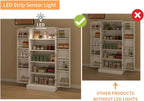 50" Tall Wooden Storage Cabinet with 2 Doors and 2 Adjustable Shelves, 4-Tier Kitchen Pantry Storage Cabinet for Kitchen, Living Room, Dining Room and Office, 23.62 inch