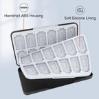 HEIYING Switch Game Card Case for Switch 2 & OLED & Lite,Portable Black Memory Storage Holder with 24 Game Card Slots and 24 Micro SD Cards Slots for Easy carrying