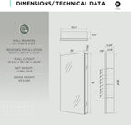 Fine Fixtures Bathroom Medicine Cabinet, Aluminum, Recessed/Surface Mount, Right/Left Hinged, Mirrored Interior (20 x 40)