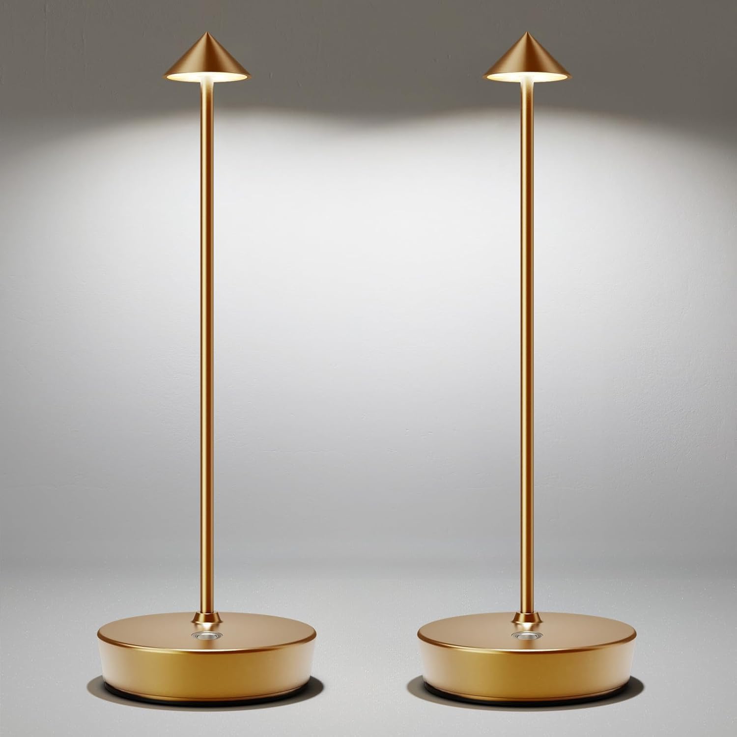 Cordless Table Lamps Rechargeable, 6000mAh Battery Operated LED Table Lamp, Up to 72 Hours Runtime, IP54 Waterproof, 3 Color Dimming for Restaurant, Dining Table & Outdoor, Bronze, Set of 2