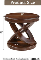 Retro Coffee Table Sets 3 s, Wood Living Room Table Set Include 44" Oval Coffee Table, Round End Table Set of 2, Walnut
