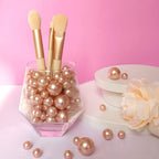 Pearl Beads for Vase Filler 160 Pieces No Hole Makeup Pearls Beads for Brushes Holder for Home Wedding Christmas Decor, 10/14/20mm(Rose Gold)