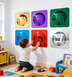 6-piece sensory wall bubble mirrors, acrylic colorful interactive mirrors,suitable for children's classrooms and sensory rooms, visual and tactile stimulation wall decorations (10 x 10 inches)