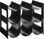 mDesign Plastic Water Bottle Organization/Wine Rack Storage Organizer for Kitchen Countertops, Cabinet, Bin, Pantry, Fridge, Refrigerator, 3 Tiers, 9 Bottles, Lumiere Collection - Black