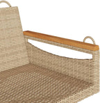 Patio Swing Bench Beige,Beige Poly Rattan Swing Bench Durable, Stylish Outdoor & Indoor Garden Furniture for Two Patio Furniture