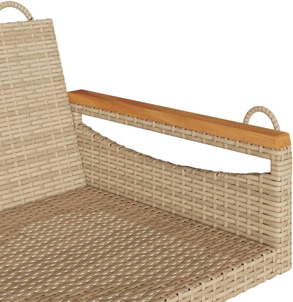 Patio Swing Bench Beige,Beige Poly Rattan Swing Bench Durable, Stylish Outdoor & Indoor Garden Furniture for Two Patio Furniture
