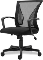 Halter Desk Chair - Black Gaming Mesh Chair - Adjustable and Comfortable Ergonomic Chair with Armrests and Wing Lumbar Support - Ideal Gaming or Home Office Chair