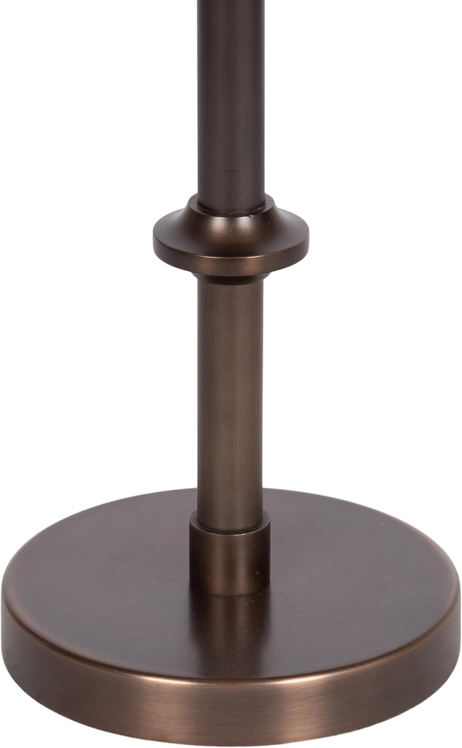 Kate and Laurel Engles Traditional Adjustable-Height Pedestal Drink Table, 10 x 10 x 30, Natural Travertine and Bronze, Round Metal Mini Table for Indoor Plant Stand with Authentic Stone Tabletop