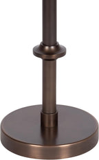 Kate and Laurel Engles Traditional Adjustable-Height Pedestal Drink Table, 10 x 10 x 30, Natural Travertine and Bronze, Round Metal Mini Table for Indoor Plant Stand with Authentic Stone Tabletop