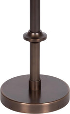 Kate and Laurel Engles Traditional Adjustable-Height Pedestal Drink Table, 10 x 10 x 30, Natural Travertine and Bronze, Round Metal Mini Table for Indoor Plant Stand with Authentic Stone Tabletop