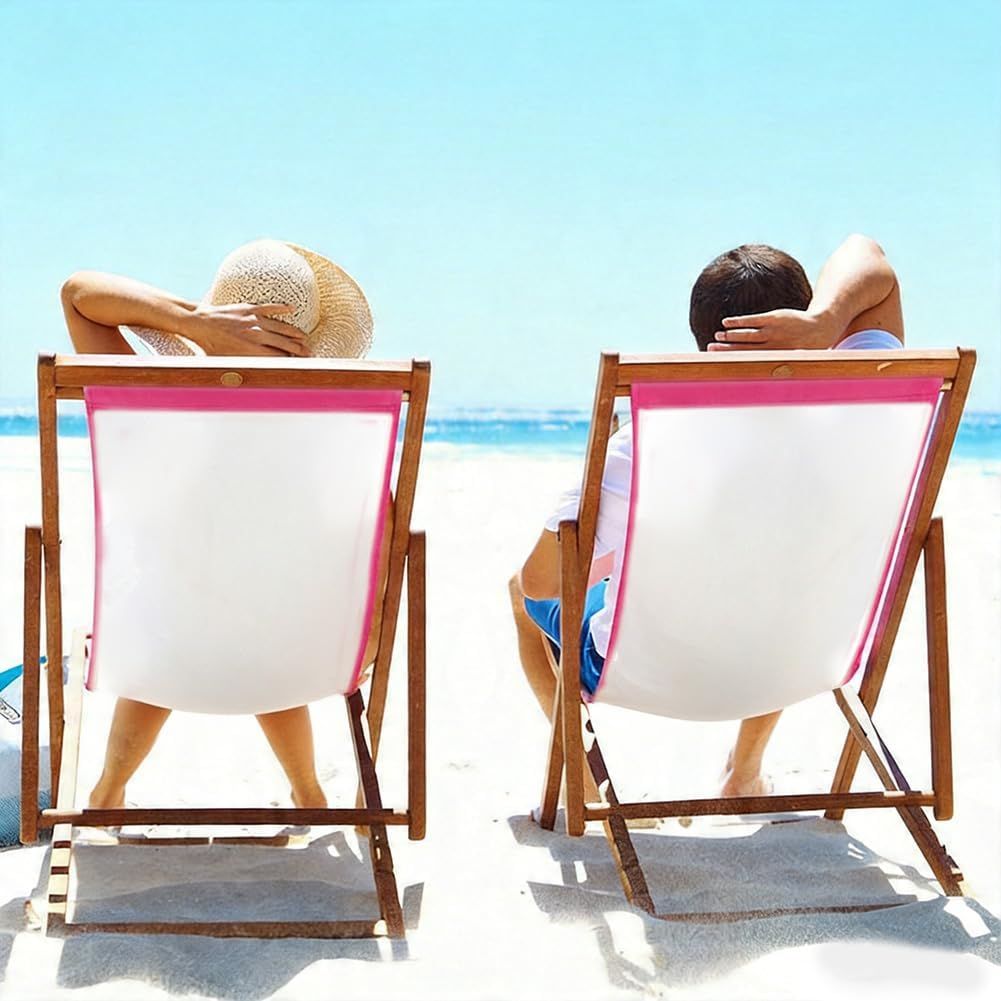 GORGECRAFT Beach Sling Patio Chairs Canvas 120x43.5cm Thicker Folding Chair Replacement Outdoor Chairs Cloth Replacements Portable Reclining Sling Chair Fabric for Summer Vacation Sunbathing Garden