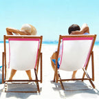 GORGECRAFT Beach Sling Patio Chairs Canvas 120x43.5cm Thicker Folding Chair Replacement Outdoor Chairs Cloth Replacements Portable Reclining Sling Chair Fabric for Summer Vacation Sunbathing Garden