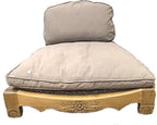 Handcrafted Wooden Meditation Chair with Woven Seagrass Seat, 30 x 28 x 18 inches (Stone)
