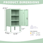 Metal Locker Storage Cabinet with Lock, Modern Bedside Table with 1 Door and Adjustable Shelf, Lockable Nightstand for Bedroom, End Table with Leveling Feet for Office & Living Room