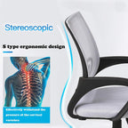 BestOffice Ergonomic Office Chair Mesh Cheap Desk Chair Task Computer Chair Lumbar Support Modern Executive Adjustable Rolling Swivel Chair for Back Pain, White