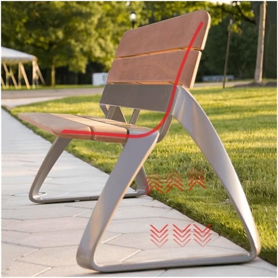 Benches, Modern Outdoor Benches, Patio Park with Backrests, Sturdy Stainless Steel, Leisure Chairs for Porch Garden Poolside Lawn(120 * 60 * 78)