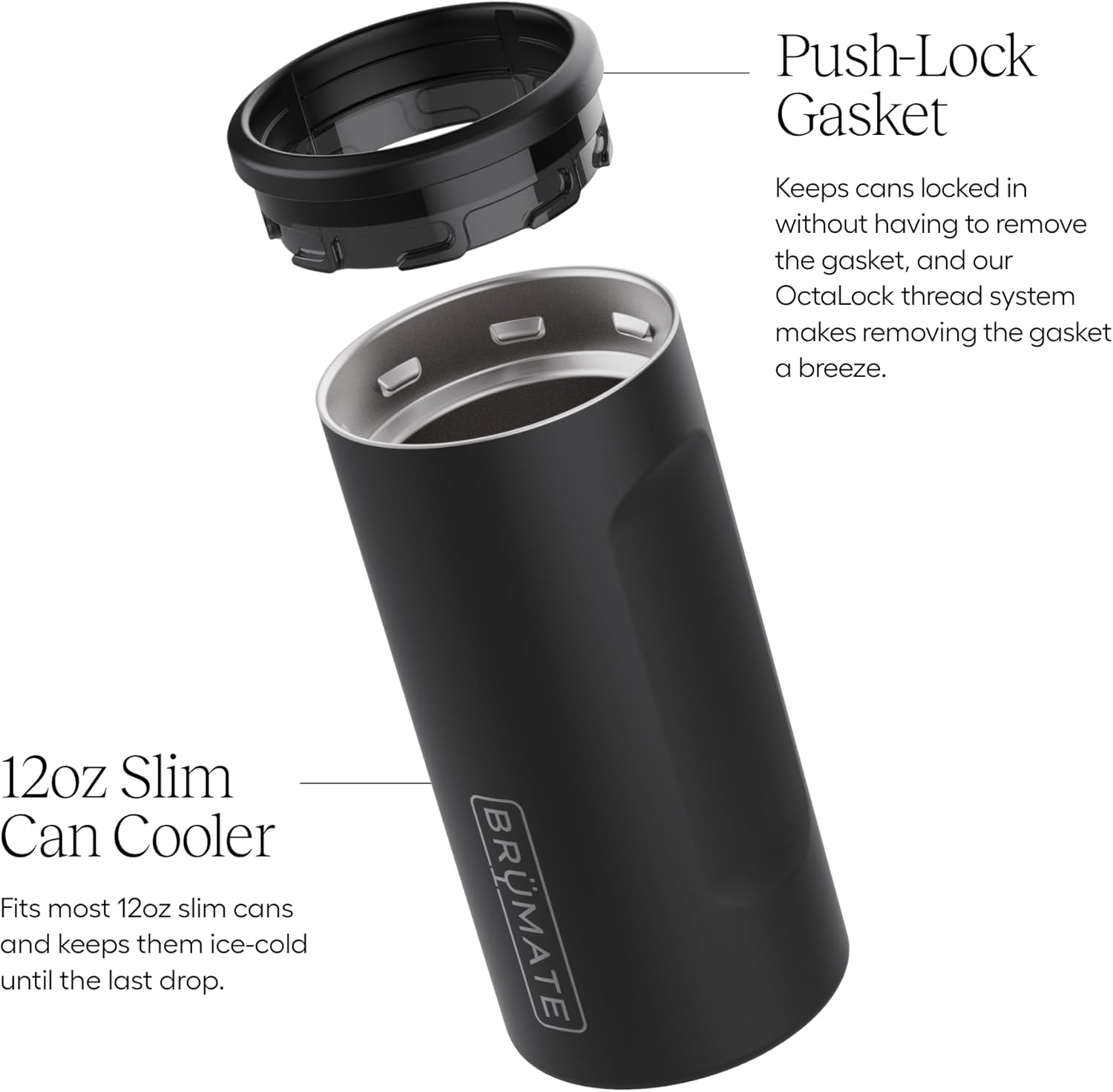 BrüMate Hopsulator Slim Can Cooler Insulated for 12oz Slim Cans | Skinny Can Insulated Stainless Steel Drink Holder for Hard Seltzer, Beer, Soda, and Energy Drinks (Neon Pink)