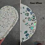 Abalone (Pāua) Shell Pieces-7.05oz Pack-for Crafts, Jewelry Making, Resin Art, Inlay, Home Decorations, Fishtank Supplies, DIY Projects - Satin,Fines- .19"-.59"- 7.05oz (200grams)