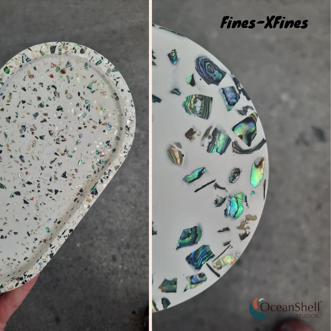 Abalone (Pāua) Shell Pieces-7.05oz Pack-for Crafts, Jewelry Making, Resin Art, Inlay, Home Decorations, Fishtank Supplies, DIY Projects - Satin,Fines- .19"-.59"- 7.05oz (200grams)
