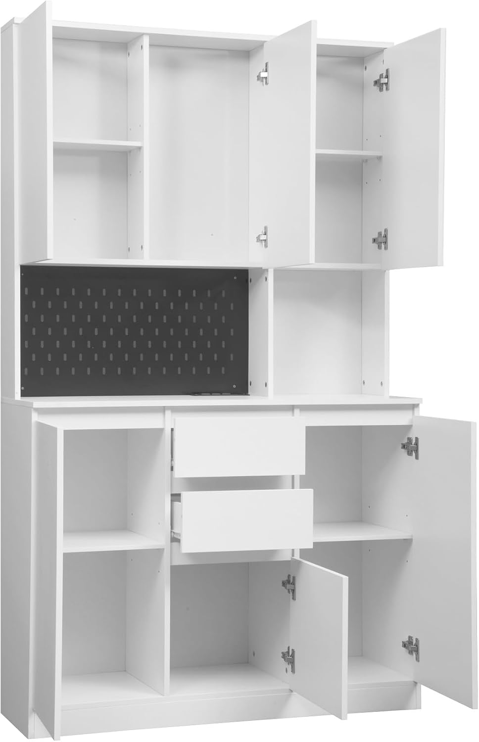 74" Pantry Cabinet,Microwave Cabinet with Storage,Freestanding Buffet Cupboards Sideboard with Drawer for Dining Room, Living Room(White)